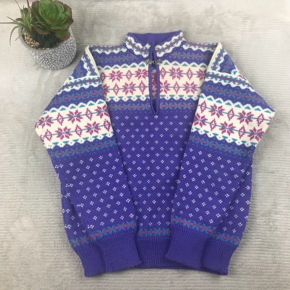 Vintage Stowe Woolens Mock Knit Wool Sweater - Picture 1 of 8